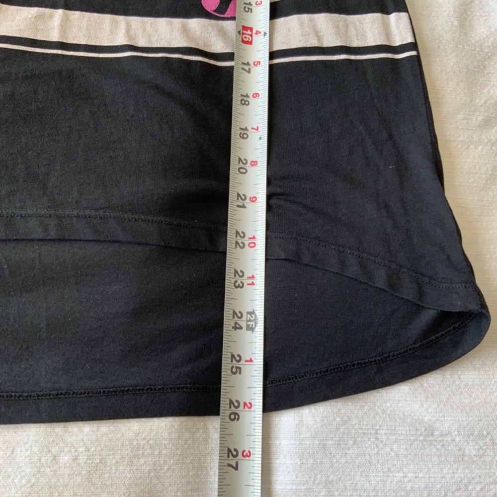 Women’s 100% Ready to Party Black & White Stripes Cotton T-shirt size S/M - Picture 7 of 8